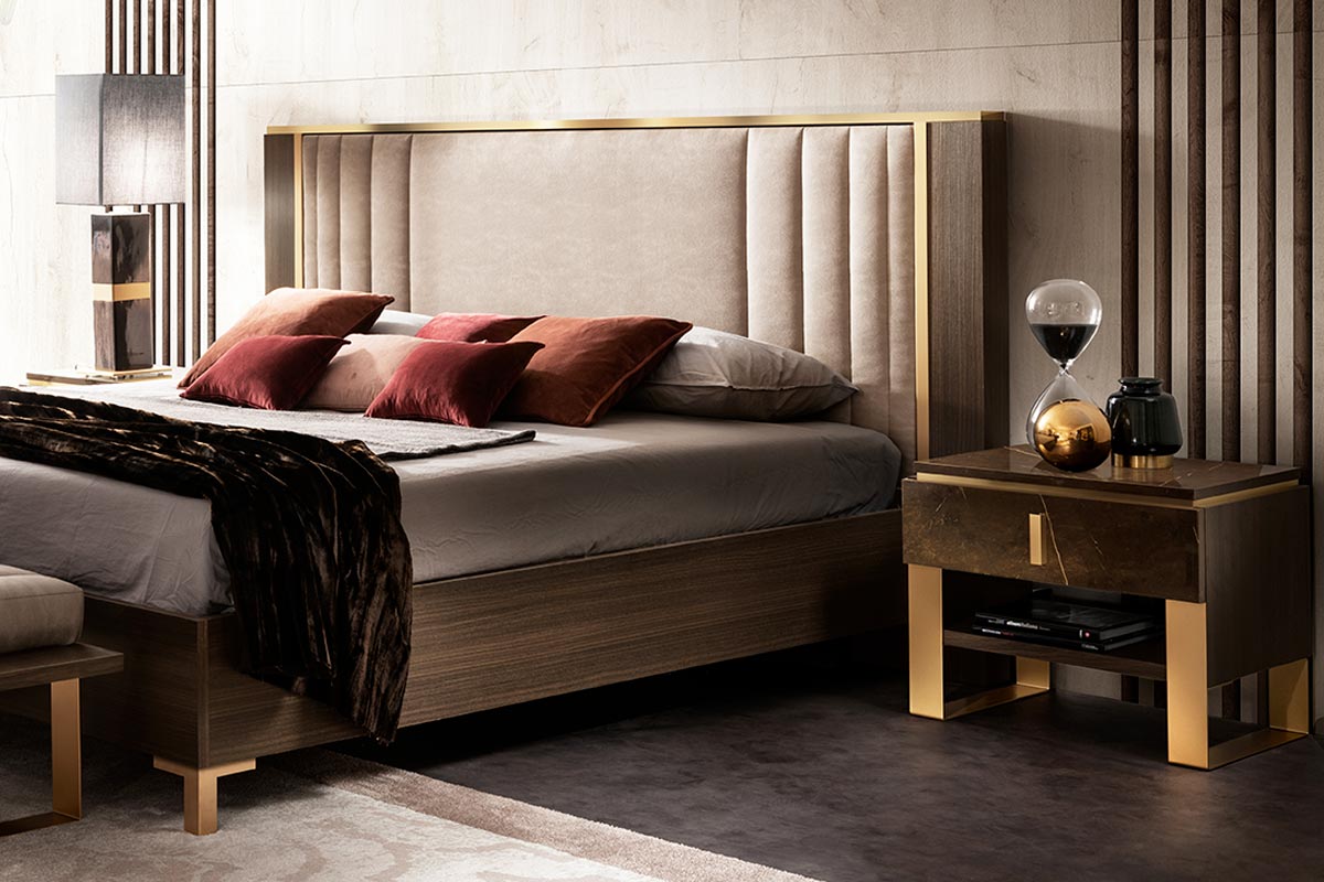 Adora Interiors Essenza Bedroom night table and king bed