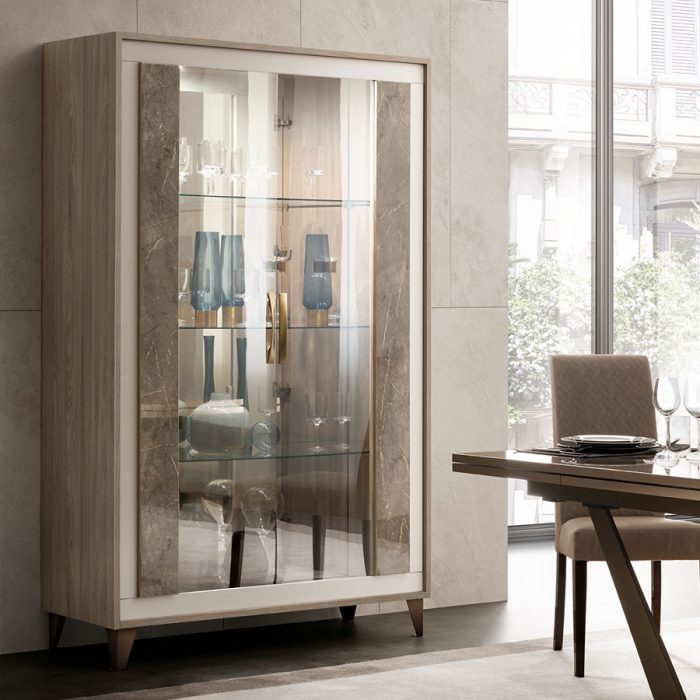 adora interiors ambra livingroom glass cabinet two doors