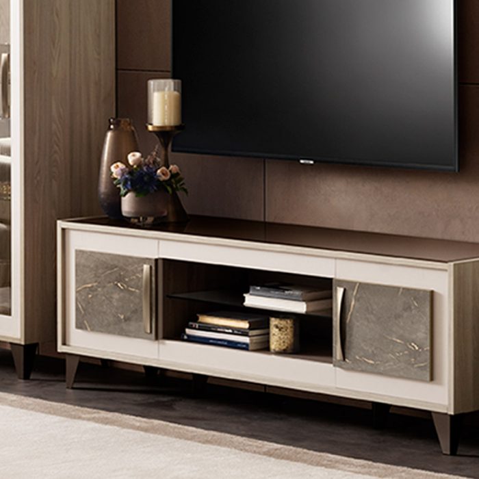 adora interiors ambra livign room tv cabinet detail