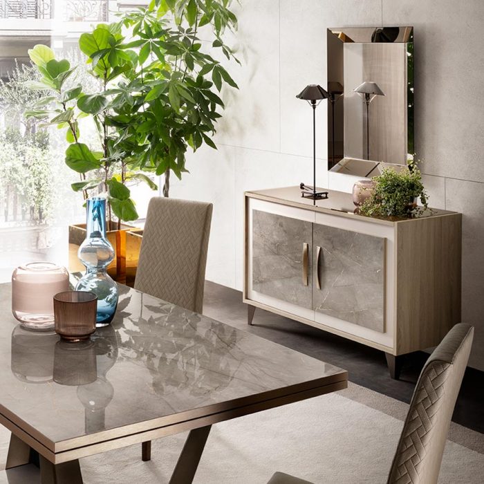 adora interiors ambra dining buffet with small glass mirror