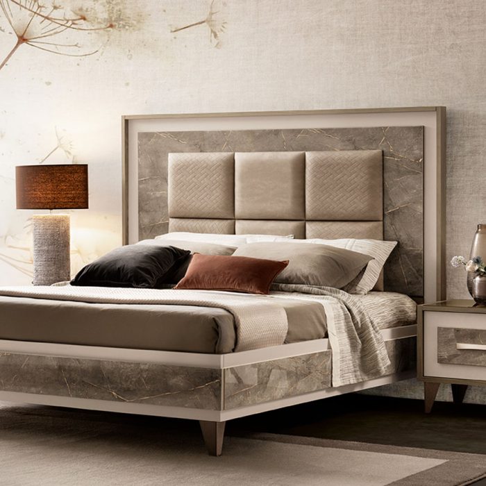 adora interiors ambra bedroom upholstered bed bedside table
