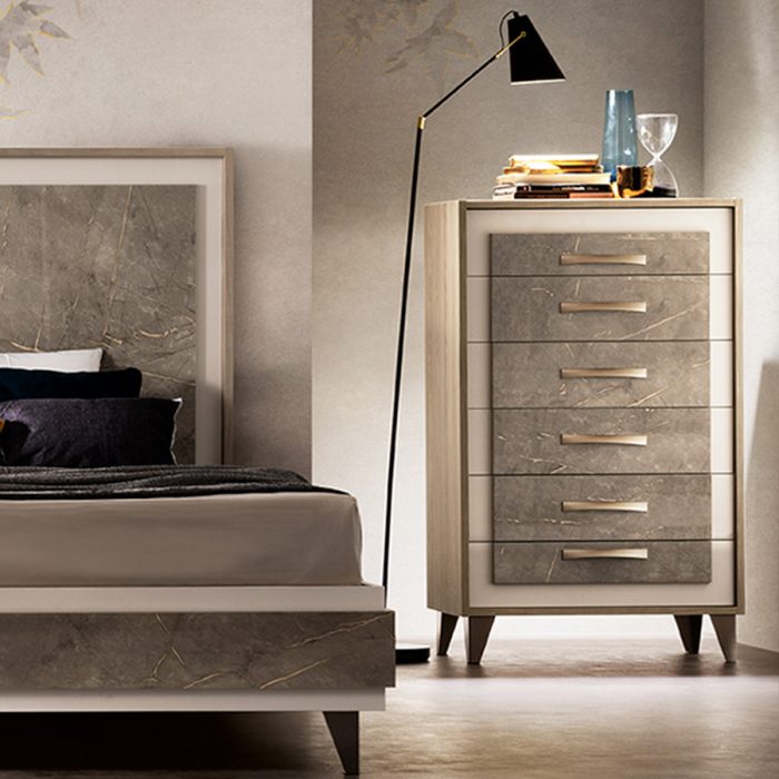adora interiors ambra bedroom tall chest setails seven drawers