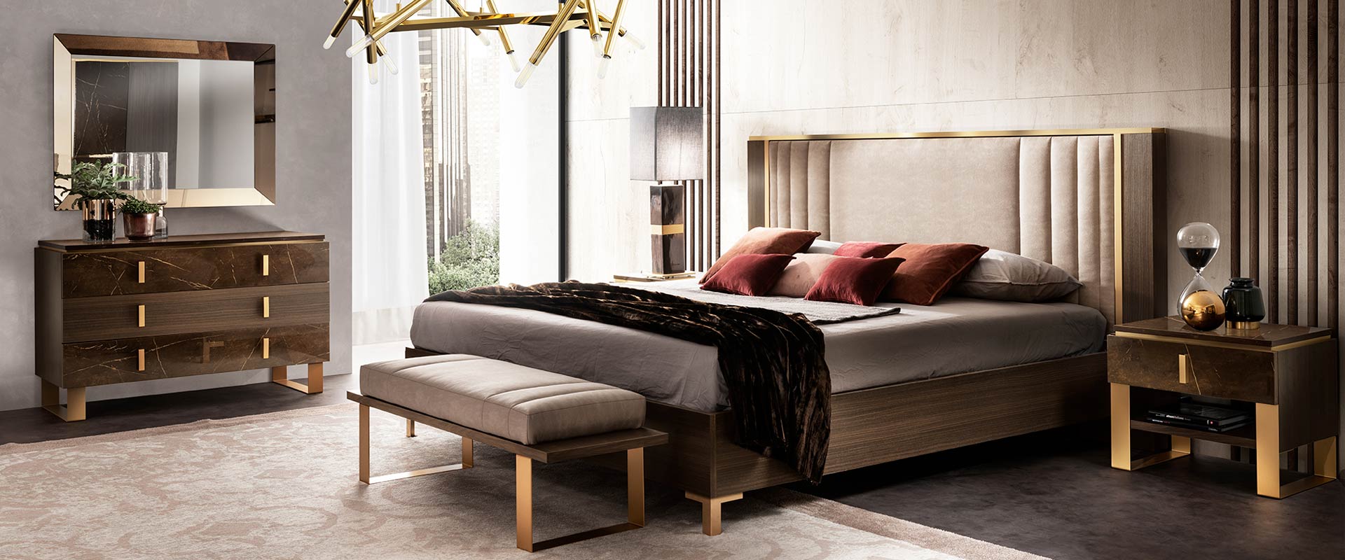 Adora interiors essenza bedroom wooden bed with dresser