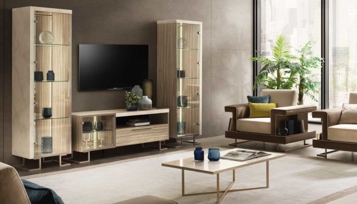Luce Light Living room set with tv set composition